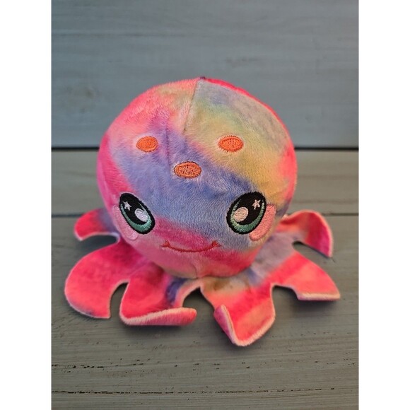 Squeezamals Octopus Plush 5" Stuffed Animal Toy 2019 Tye-Dye Rainbow Squishy - Picture 2 of 9